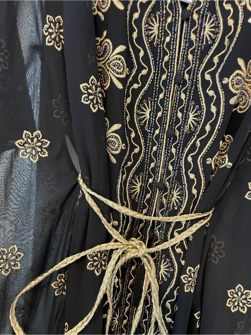 Alice + Olivia Black Tunic with Gold Embellishment - Picture 7 of 10